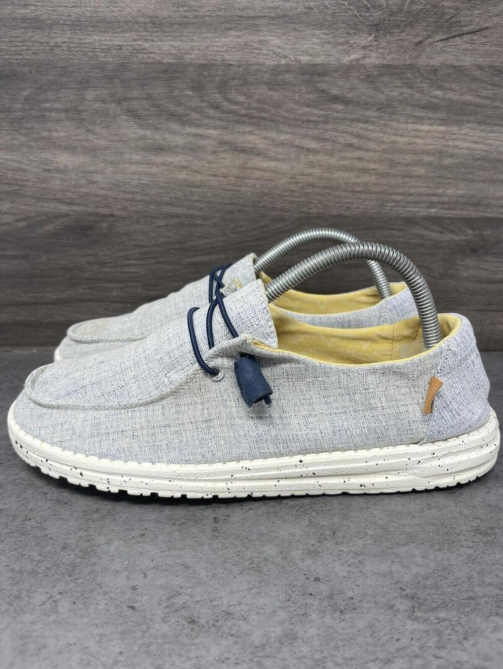 Hey Dude Wendy Casual Slip On Shoes Womens Size 10 Grey Chambray